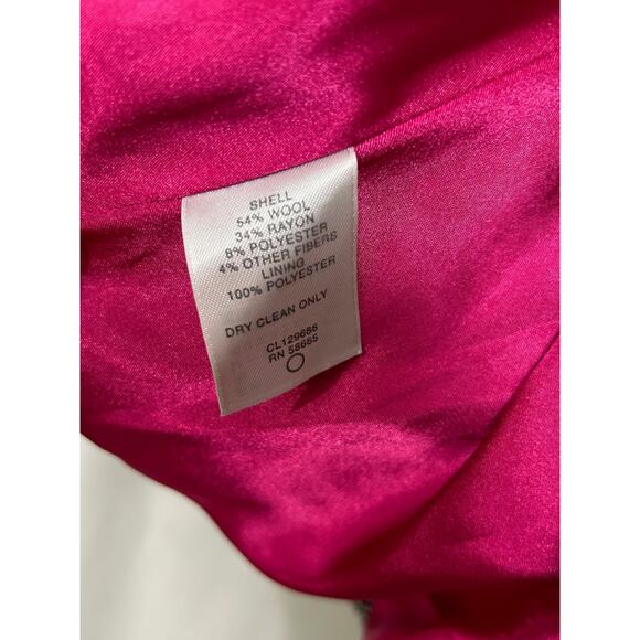 Classiques Entier Short Wool Blend Double Breasted Houndstooth Blazer Size S - Picture 9 of 9